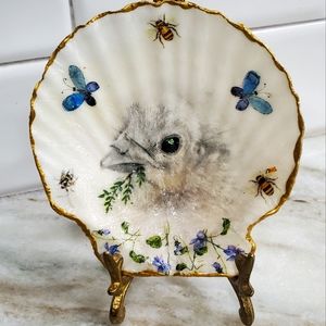 Handcrafted Scallop Shell Trinket Dish 🐰💜💛💚🐰